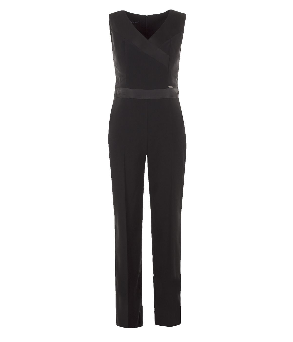 Elegant V-neck jumpsuit with emphasized waistline 0